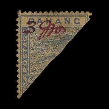 TUT6700 - Malaya PAHANG 3c. On half 5c. Blue O.G BPA Cert