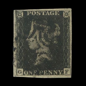 TUT6702 - GB QV 1d. Intense Black Plate X VFU 4 Mgns