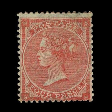 TUT6703 - GB QV Hairlines PL4 - 4d. Bright Red o.g.