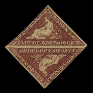 TUT6708 - Cape of Good Hope QV De La Rue 1d. Deep Brown-Red M O.G. Pair