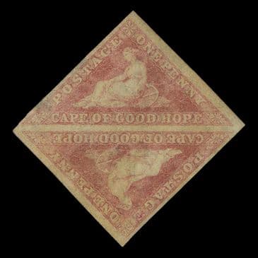 TUT6709 - Cape of Good Hope QV P.B. White Paper 1d. Rose Unused Pair