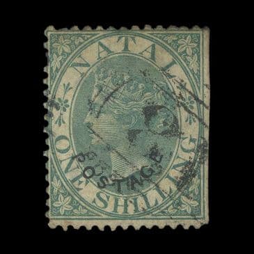 TUT6717 - Natal 1s. Green 'POSTAGE' Variety DOUBLE
