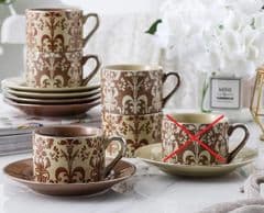 Artvigor ART-CC003 11 Piece Tea Coffee Cup & Saucer Set RRP 49.99 lot MC