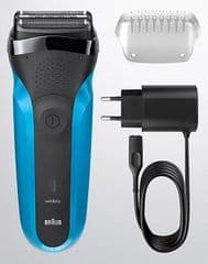 Braun 310 Mens Electric Rechargeable Shaver - Blue/Black RRP 50.00 lot GD