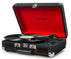 Crosley Cruiser Deluxe Black Bluetooth Turntable CR8005F-BK4 RRP 89.99 lot L52