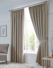 Fusion Dijon Natural Blackout Pencil Pleat Curtains 90x54 RRP 55.00 lot GD