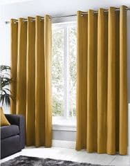 Fusion Sorbonne 100% Cotton Eyelet Curtains in Ochre 90x72 RRP 50.00 lot GD