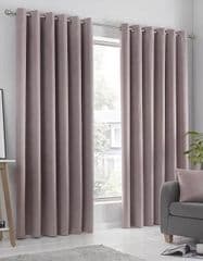 Fusion Strata Thermal Dim-Out Eyelet Curtains in Blush Pink 66x72 RRP 35.00 lot