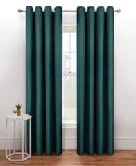 George Dark Green Textured Weave Lined Eyelet Curtains 90x90 RRP 52.00 lot GD