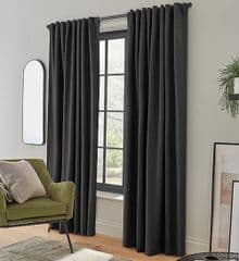 George Home Black Blackout Hidden Tab Top Curtains 90x90 RRP 50.00 lot GD