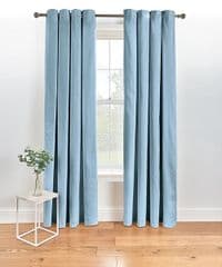 George Home Blue Plain Eyelet Curtains 66x90 RRP 35.00 lot GD