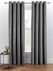 George Home Charcoal Chenille Thermal Eyelet Curtains 66x54 RRP 50.00 lot GD