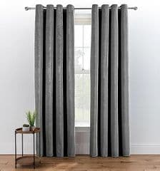 George Home Charcoal Chenille Thermal Eyelet Curtains 90x90 RRP 70.00 lot GD