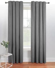 George Home Charcoal Plain Eyelet Curtains 66x90 RRP 30.00 lot GD