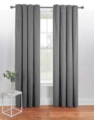 George Home Charcoal Plain Eyelet Curtains 90x72 RRP 35 lot GD