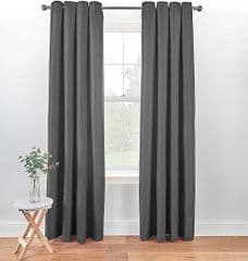 George Home Charcoal Textured Weave Eyelet Curtains 46x72 RRP 30 lot GDD