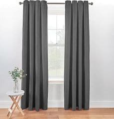 George Home Charcoal Textured Weave Eyelet Curtains 90x72 RRP 48 lot GD