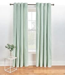 George Home Duck Egg Plain Eyelet Curtains 90x72 RRP 35.00 lot GD