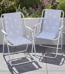 George Home Folding Chair 2 Pack- Floral Print RRP 30.00 lot GD