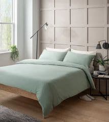 George Home Green 100% Cotton Sateen Super King Duvet Set RRP 30.00 lot GD