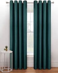 George Home Green Textured Weave Lined Eyelet Curtains 66x72 RRP 38.00 lot GD