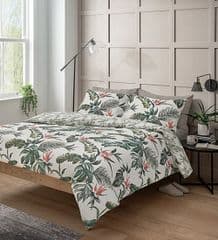 George Home Green Tropical Palm Reversible Duvet Cover Set King RRP 32.00 lot GD