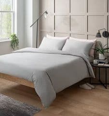 George Home Grey 100% Cotton Sateen Duvet Set Super King RRP 32.00 lot GD
