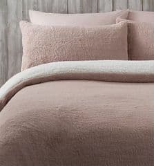 George Home Pink Faux Fur Super Soft Reversible Duvet Set King RRP 30.00 lot GD