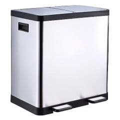 George Home Silver Chrome 40L Recycling Bin RRP 55.00 lot R1703