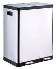 George Home Silver Chrome 60L Recycling Bin RRP 65.00 lot R1693