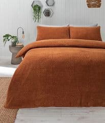 George Home Teddy Plain Duvet Set King - Orange RRP 30.00 lot GD