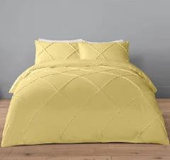 George Home Yellow Luxury Cotton Washed Tuft Super King Duvet RRP 35.00 lot GD