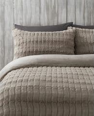 George Natural Faux Fur Super Soft Reversible Duvet Set - King RRP 35.00 lot GD
