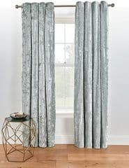 Grey Crushed Velvet Eyelet Curtains 66 x 90 RRP 50 lot GD
