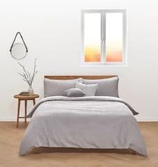 Just Wellness 100% Cotton Grey Waffle Duvet Set King Size RRP 30.00 lot GD