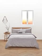 Just Wellness 100% Cotton Grey Waffle Duvet Set Super King RRP 35 lot GD