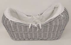 Kinder Valley White Waffle on Grey Wicker Pod with Dove Stand RRP 99.00 lot R944