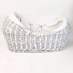 Kinder Valley White Waffle White Wicker Pod Moses Basket RRP 99.00 lot R1178