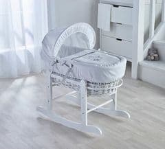 Kinder Valley White Wish Upon A Star Wicker Moses Basket RRP 44.00 lot R1060