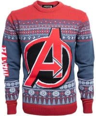 Marvel Avengers Kids Christmas Knitted Jumper - Med RRP £34.99 lot GD