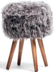 Native Natural Grey Sheepskin Stool RRP £149 lot H1539