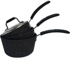 Scoville Neverstick 3 Piece Saucepan Set RRP 47.50 lot GD