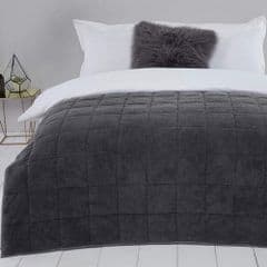 Sleepdown Teddy Fleece Weighted Blanket Charcoal 4kg RRP 32.99 lot GD