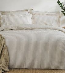 The Linen Yard Hebden Mélange Stripe Duvet Cover Natural - King RRP 40.00 lot GD