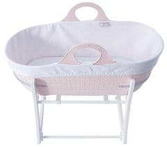 Tommee Tippee Sleepee Baby Moses Basket and Rocking Stand Pink RRP 99.99 lot GM
