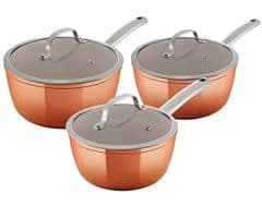 Tower Copper 3 Piece Pan Set RRP 64.99 lot GD
