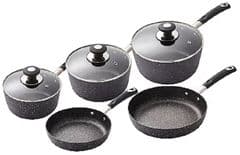 Tower Precision 5 Piece Non-Stick Pan Set Black RRP 89.00 lot R1200