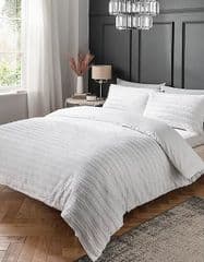 White Luxury 100% Cotton Tufted Washed Cotton Duvet Set RRP 37 lot GD