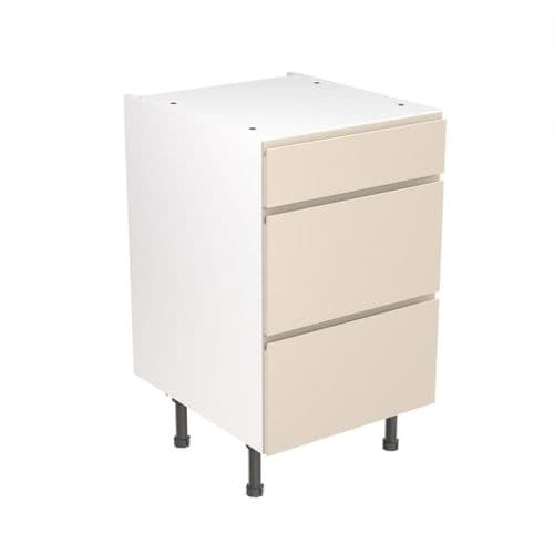 J-Pull Matt Finish Flatpack 3 Drawer Base Cabinet 500mm
