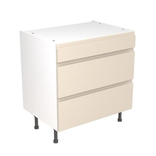 J-Pull Matt Finish Flatpack 3 Drawer Base Cabinet 800mm
